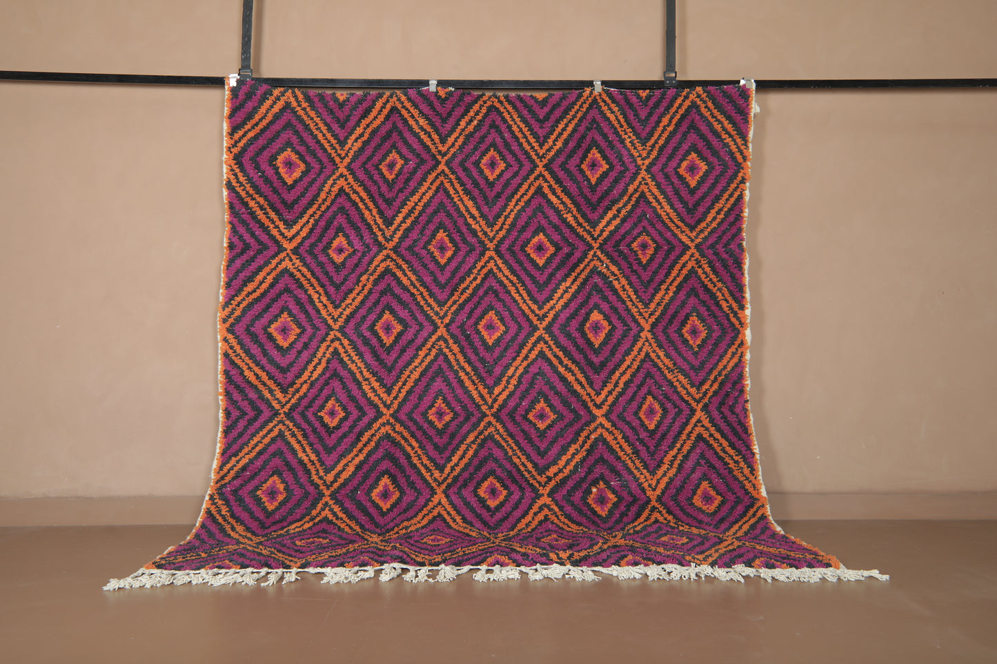 Handwoven Moroccan Wool Rug – Diamond Pattern -Custom rug