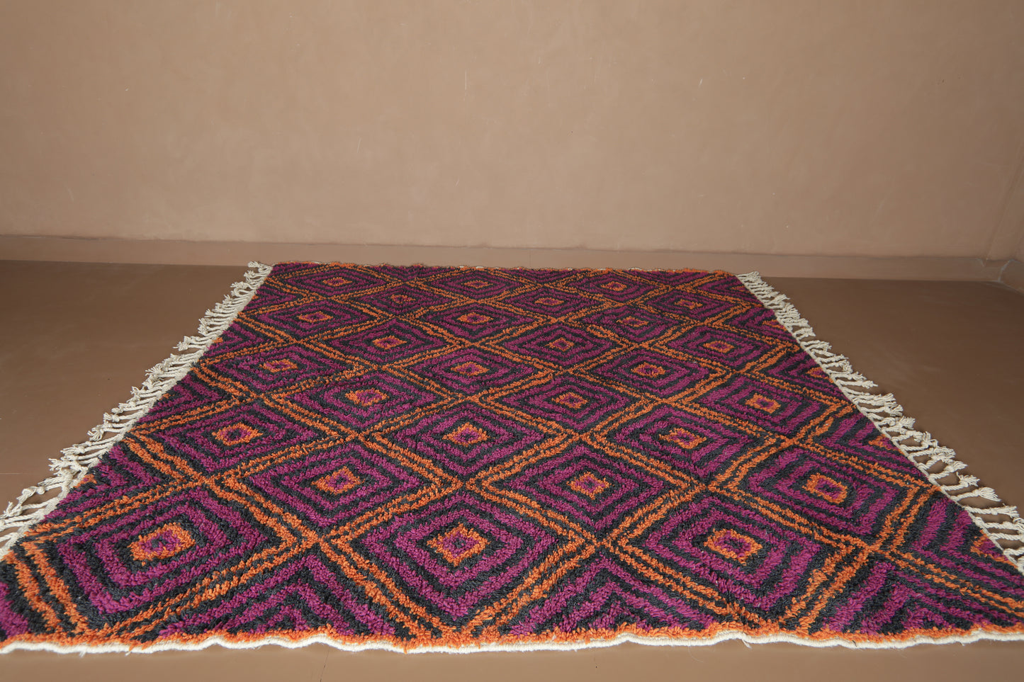 Handwoven Moroccan Wool Rug – Diamond Pattern -Custom rug