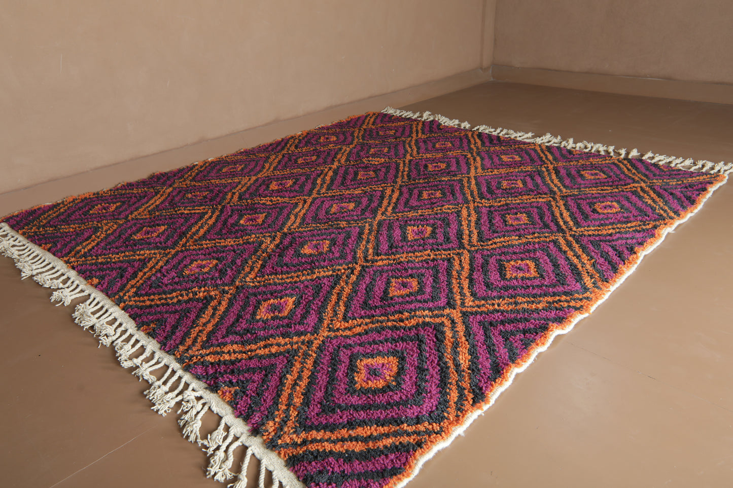 Handwoven Moroccan Wool Rug – Diamond Pattern -Custom rug