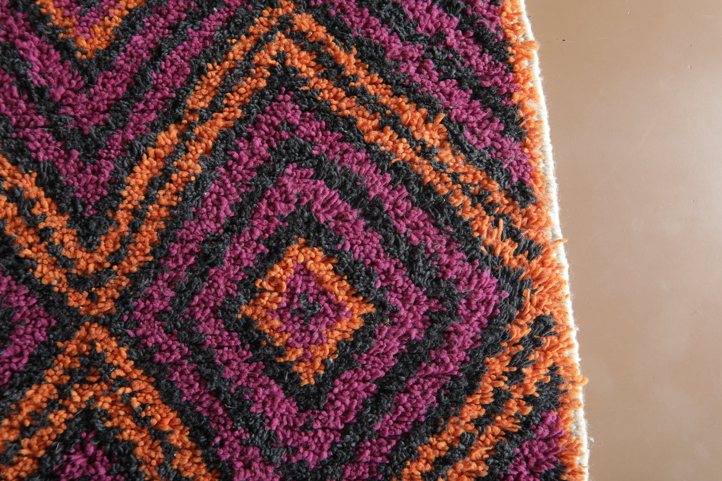 Handwoven Moroccan Wool Rug – Diamond Pattern -Custom rug