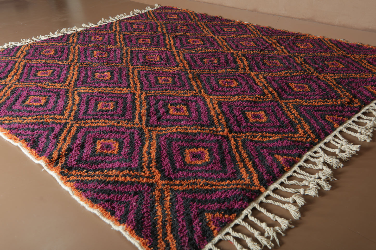 Handwoven Moroccan Wool Rug – Diamond Pattern -Custom rug
