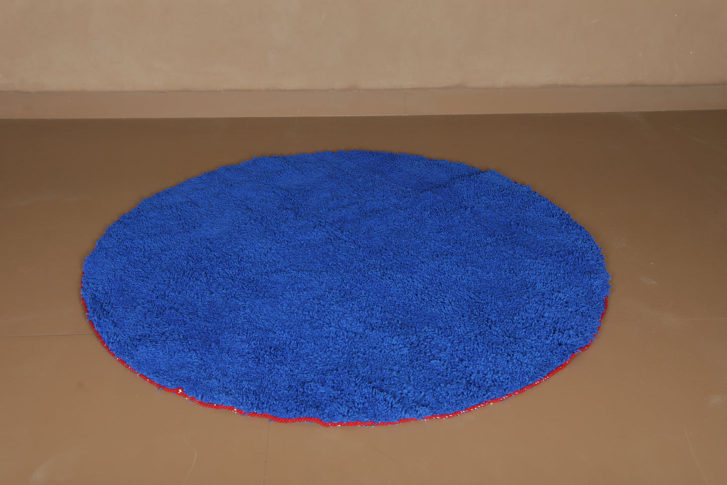 Custom Round Rug - Handmade Moroccan Style - Blue Wool Rug