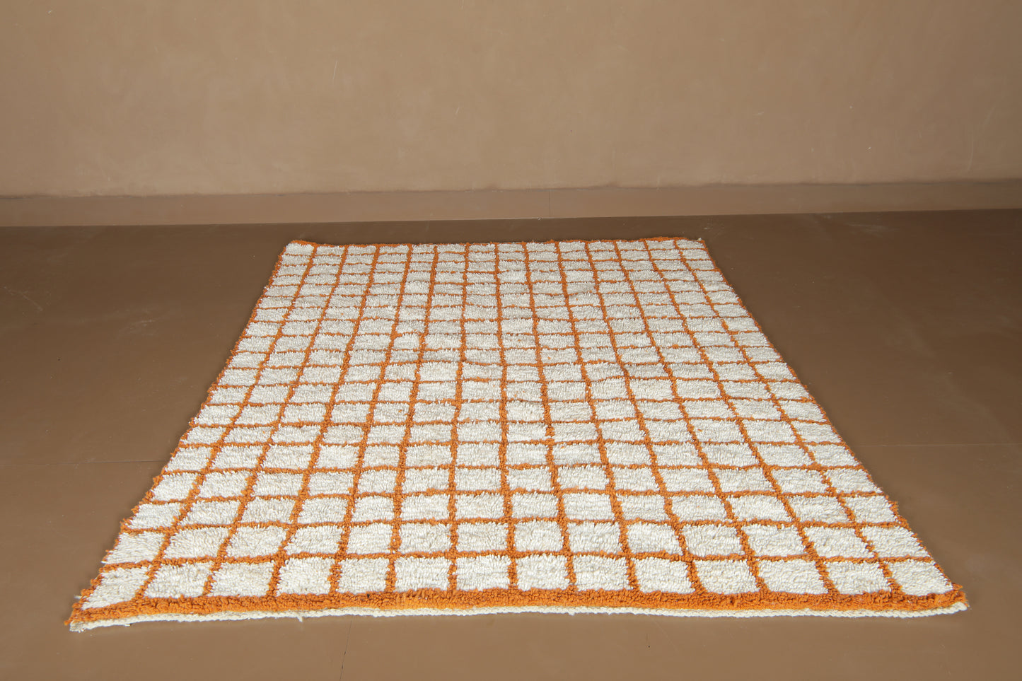 Handcrafted Moroccan Rug - Custom Rug - Orange Wool Rug