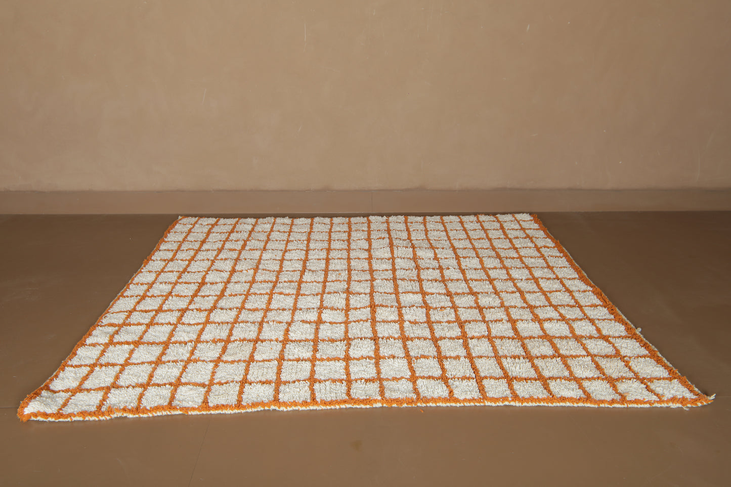 Handcrafted Moroccan Rug - Custom Rug - Orange Wool Rug