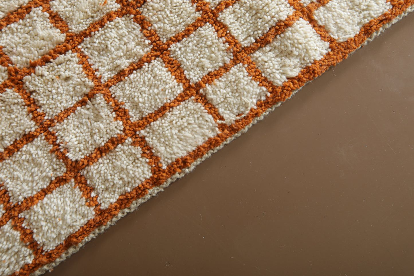 Handcrafted Moroccan Rug - Custom Rug - Orange Wool Rug
