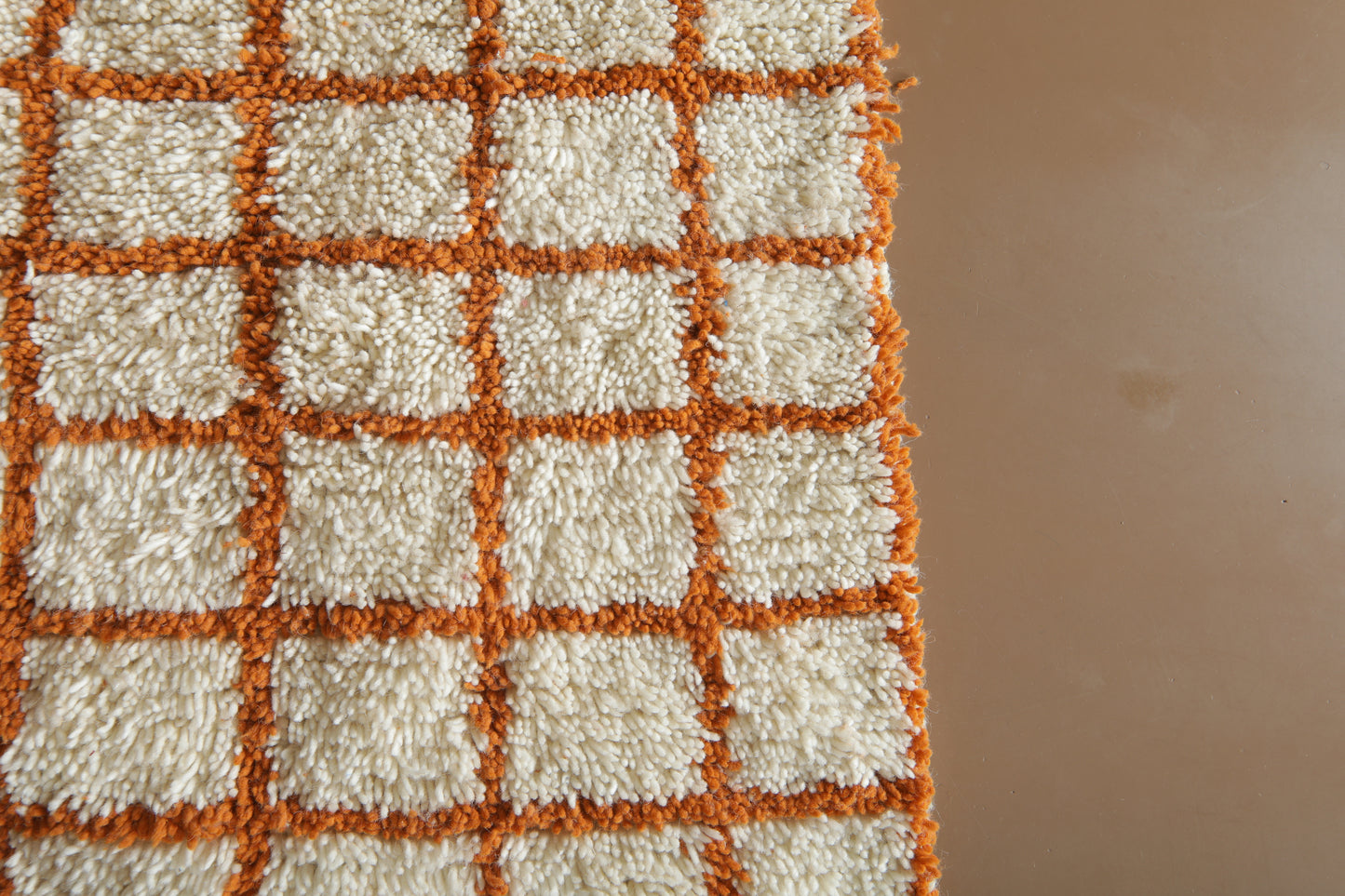 Handcrafted Moroccan Rug - Custom Rug - Orange Wool Rug