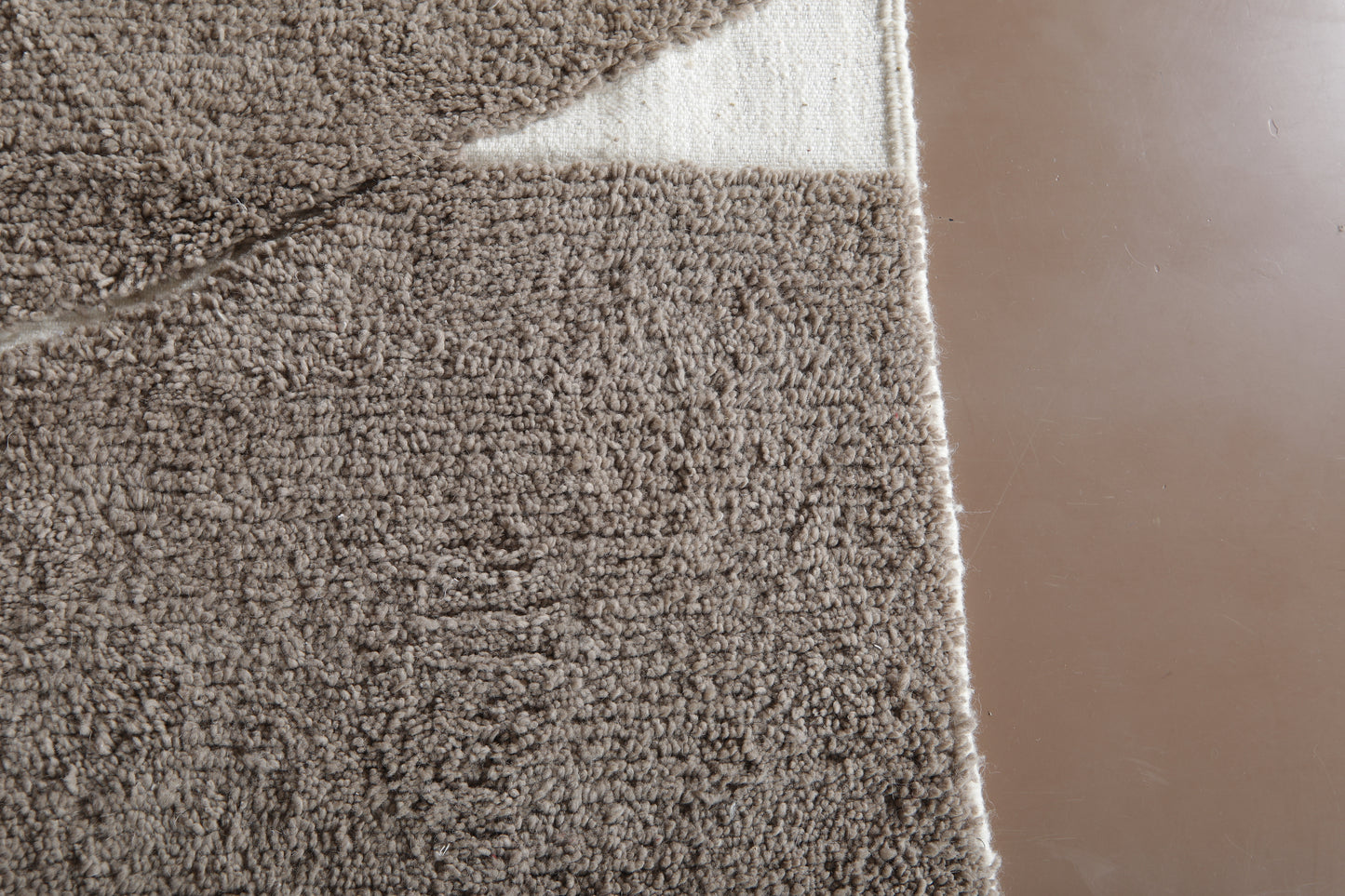 Handwoven Moroccan Rug – Earthy Beige Grey Design - Wool Rug