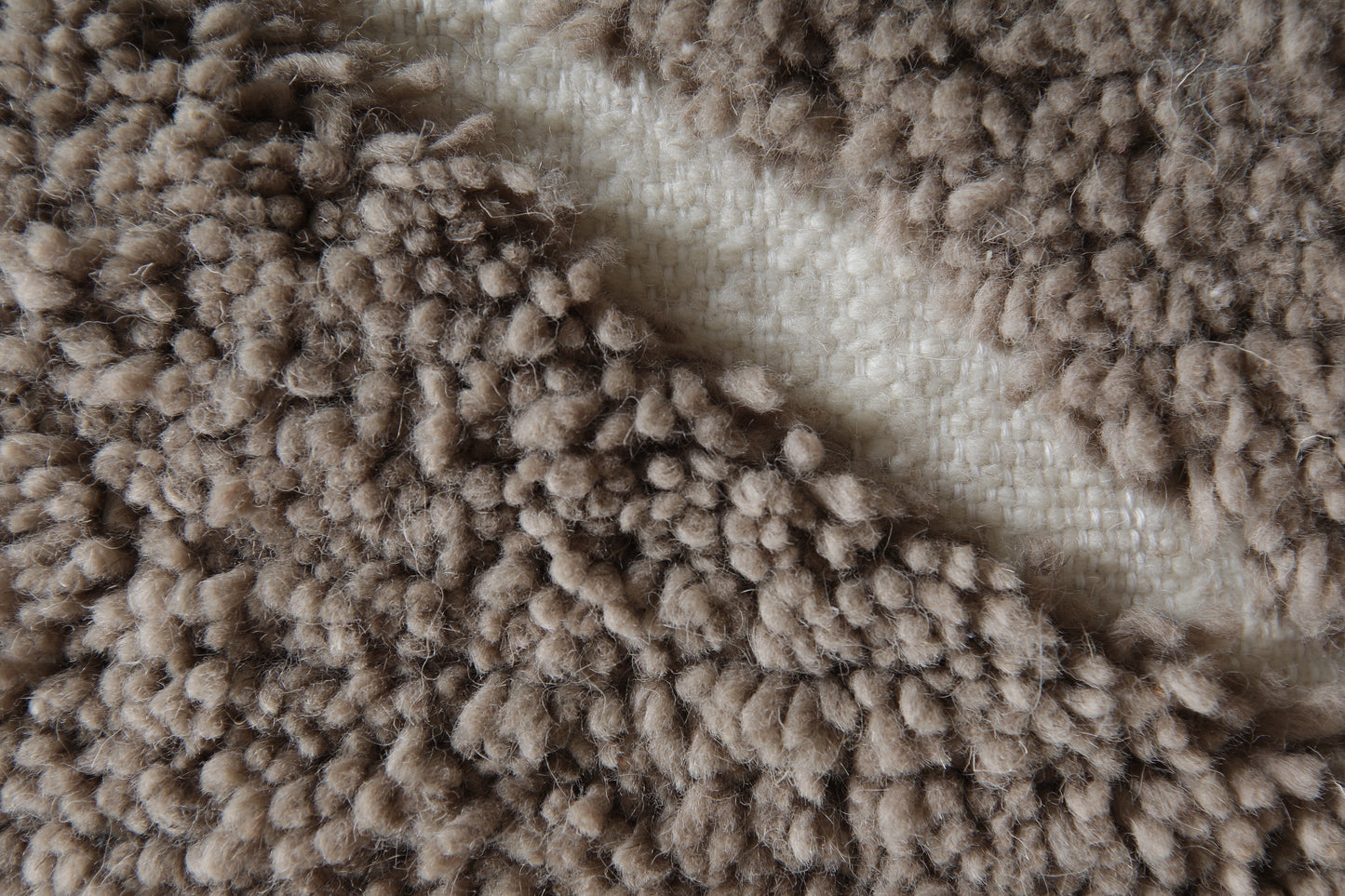 Handwoven Moroccan Rug – Earthy Beige Grey Design - Wool Rug