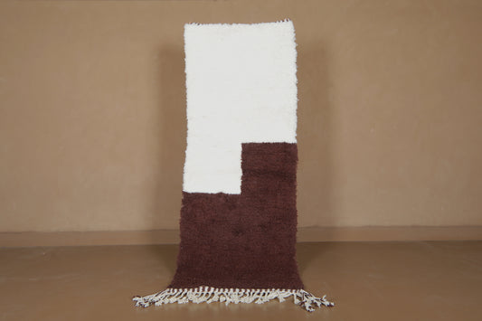 Moroccan Beni Ourain Rug - Ivory & Cocoa Modernist Blocks - Custom Wool Rug