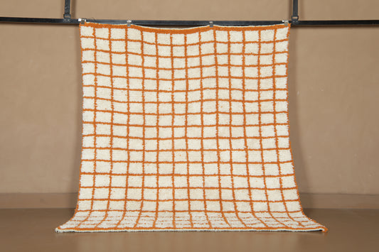 Handcrafted Moroccan Rug - Custom Rug - Orange Wool Rug