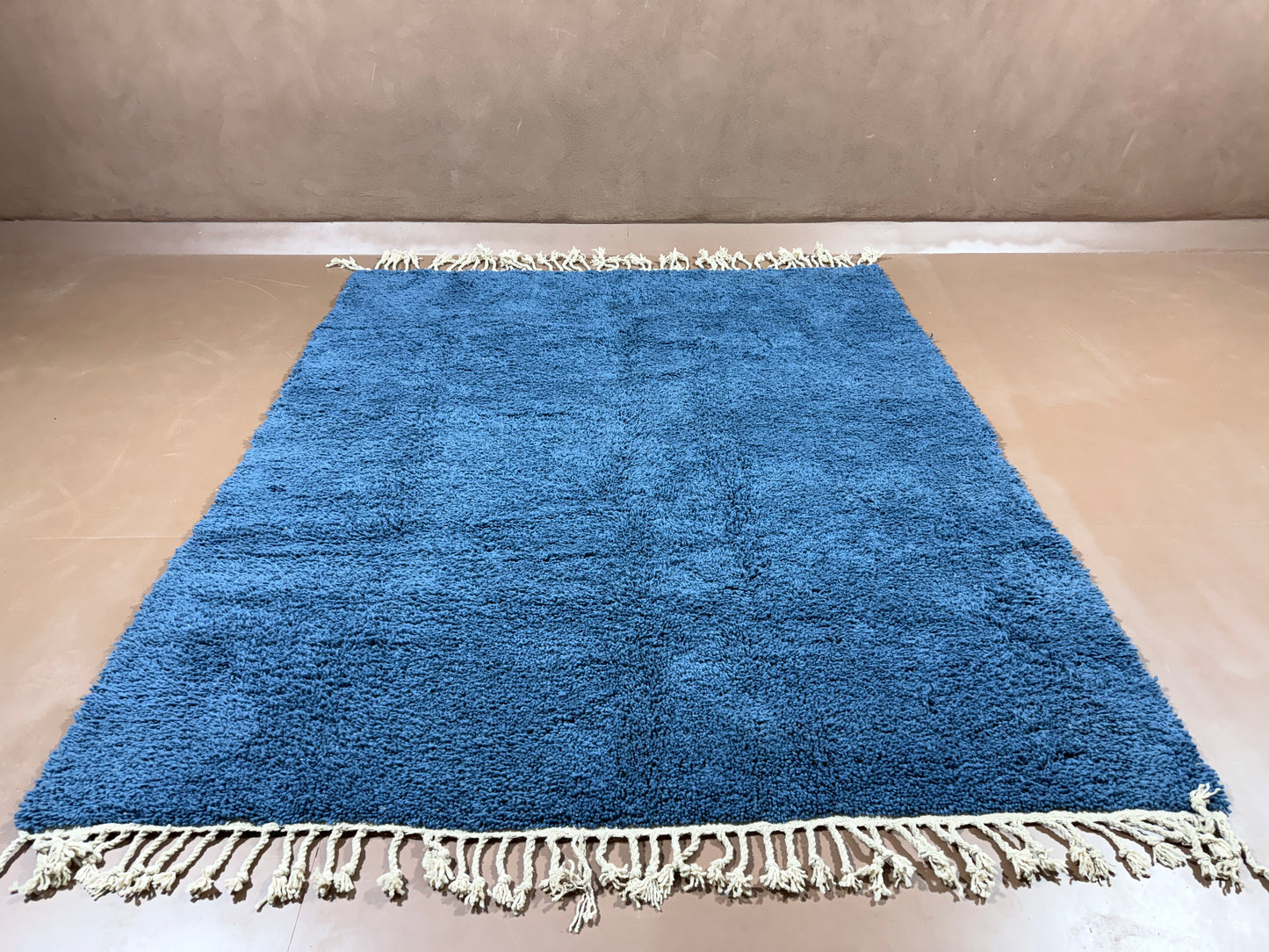 Handmade Blue Moroccan Rug – Minimalist Beauty with Artisan Soul