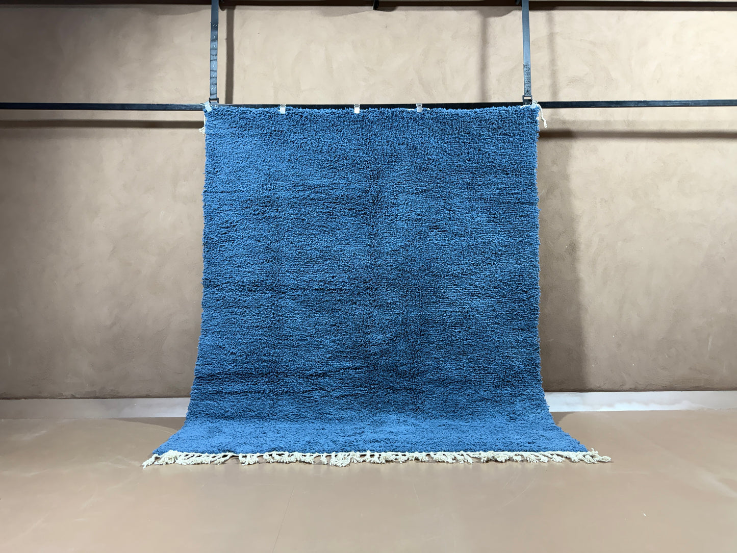 Handmade Blue Moroccan Rug – Minimalist Beauty with Artisan Soul
