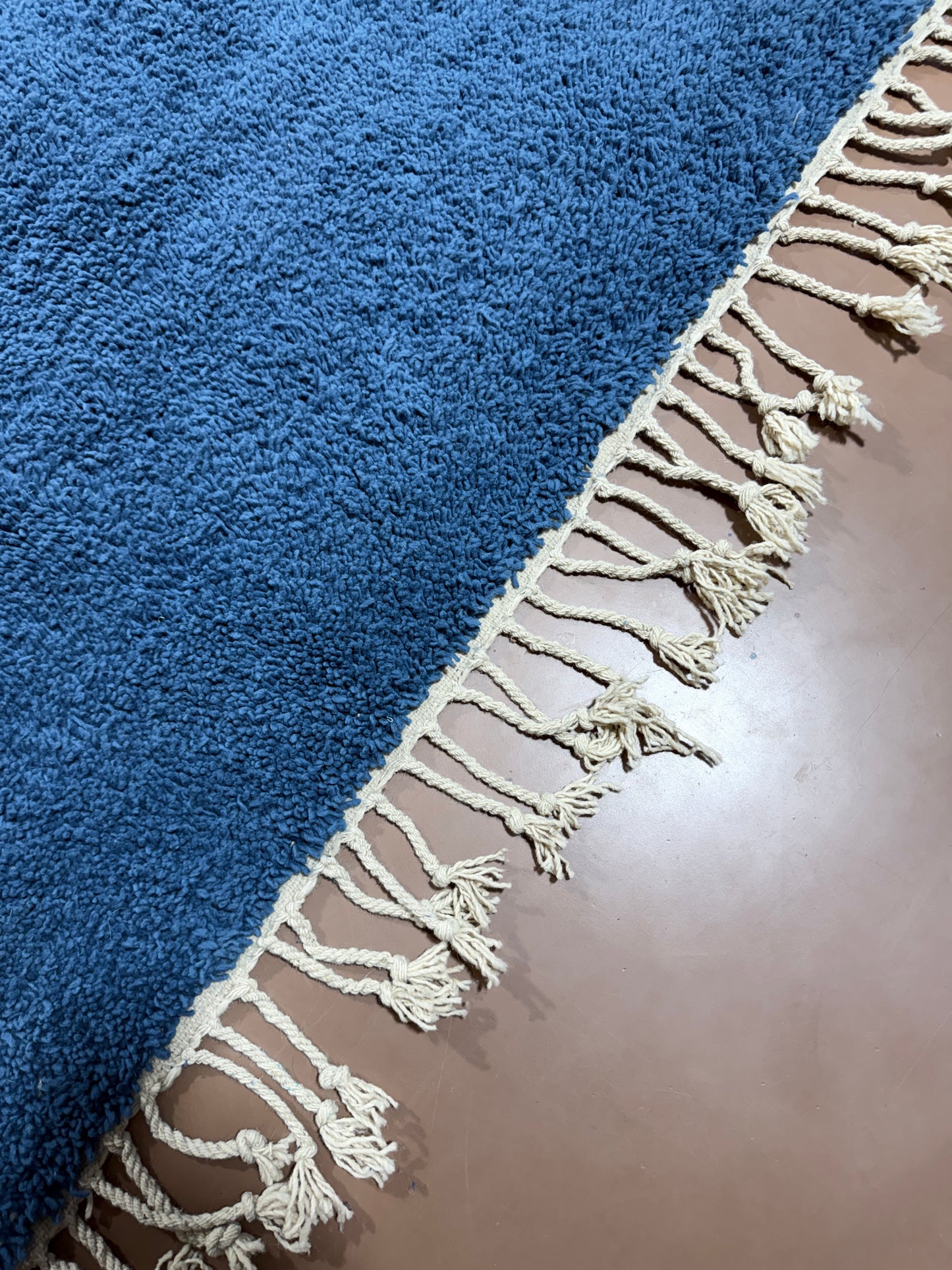 Handmade Blue Moroccan Rug – Minimalist Beauty with Artisan Soul