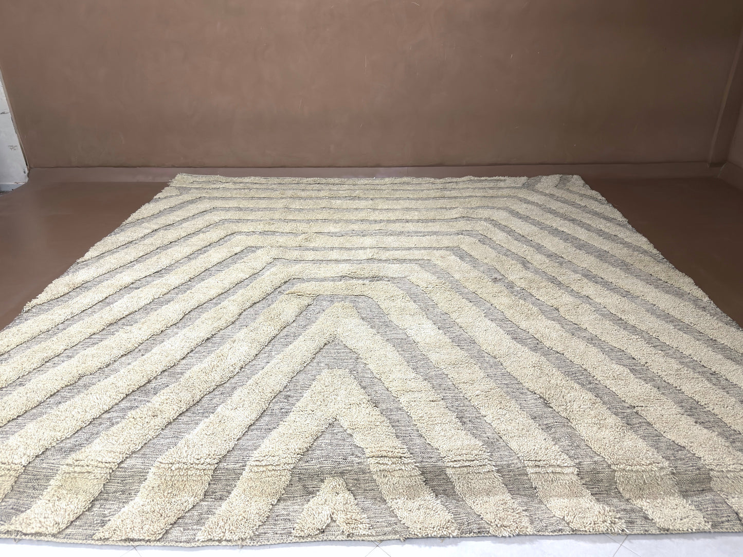 Geometric Elegance in Handwoven Wool - Custom rug
