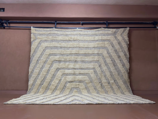 Geometric Elegance in Handwoven Wool - Custom rug