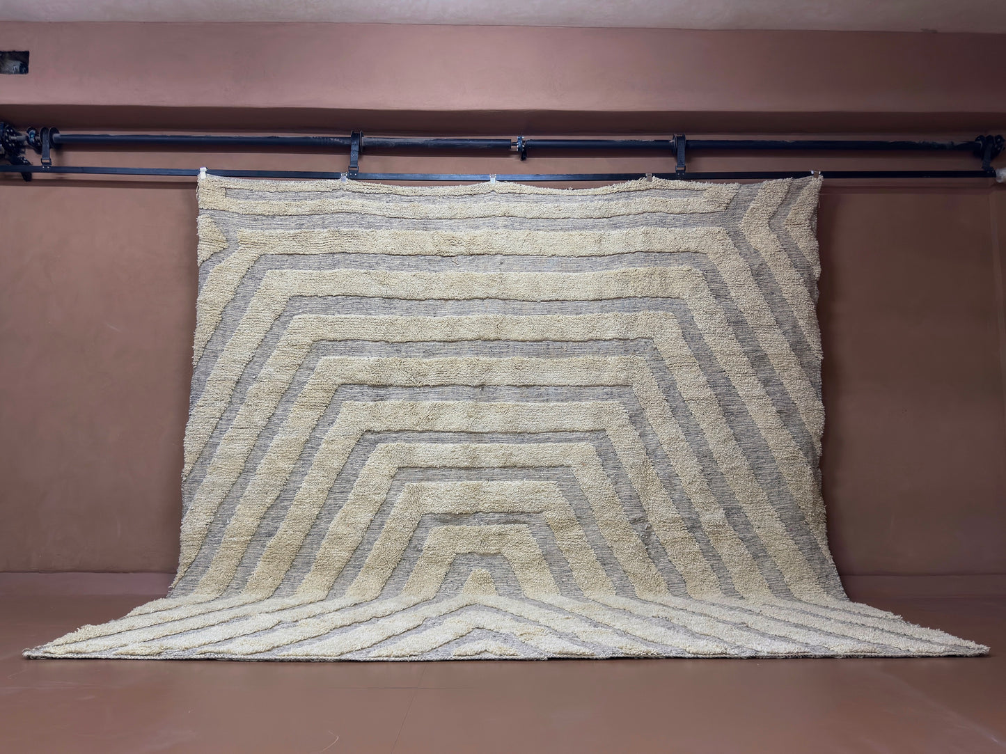 Geometric Elegance in Handwoven Wool - Custom rug