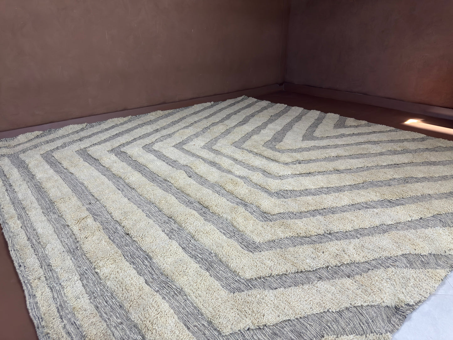 Geometric Elegance in Handwoven Wool - Custom rug