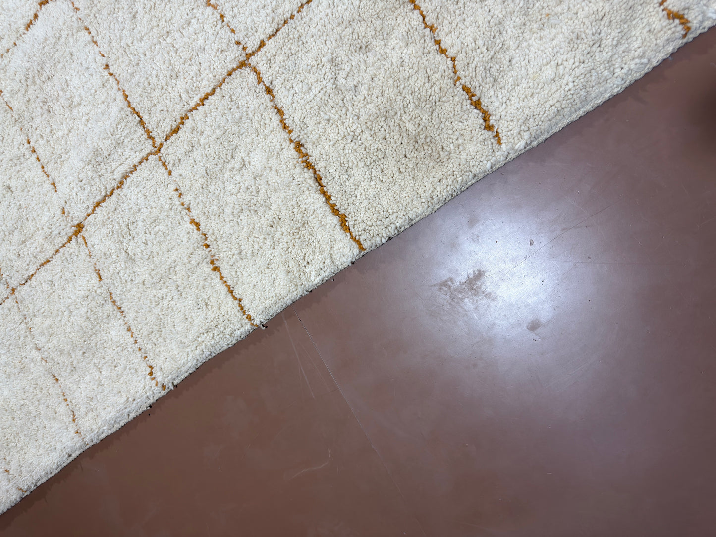 Cream Grid Moroccan Rug -  Handwoven custom rug