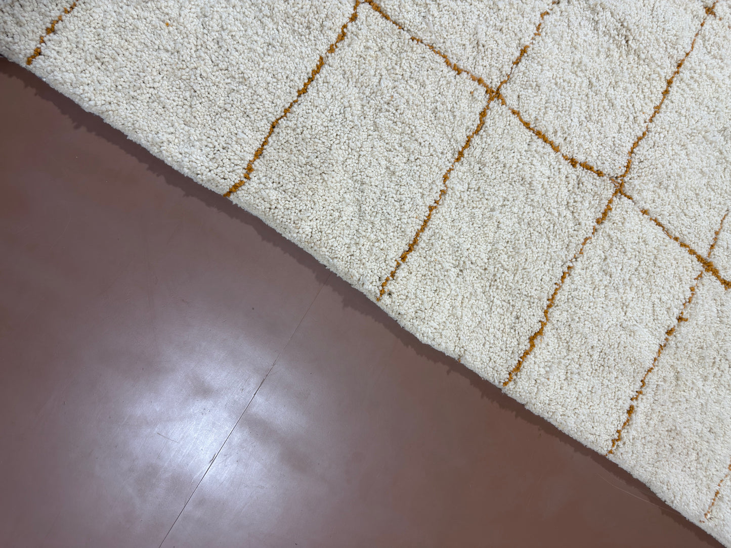 Cream Grid Moroccan Rug -  Handwoven custom rug