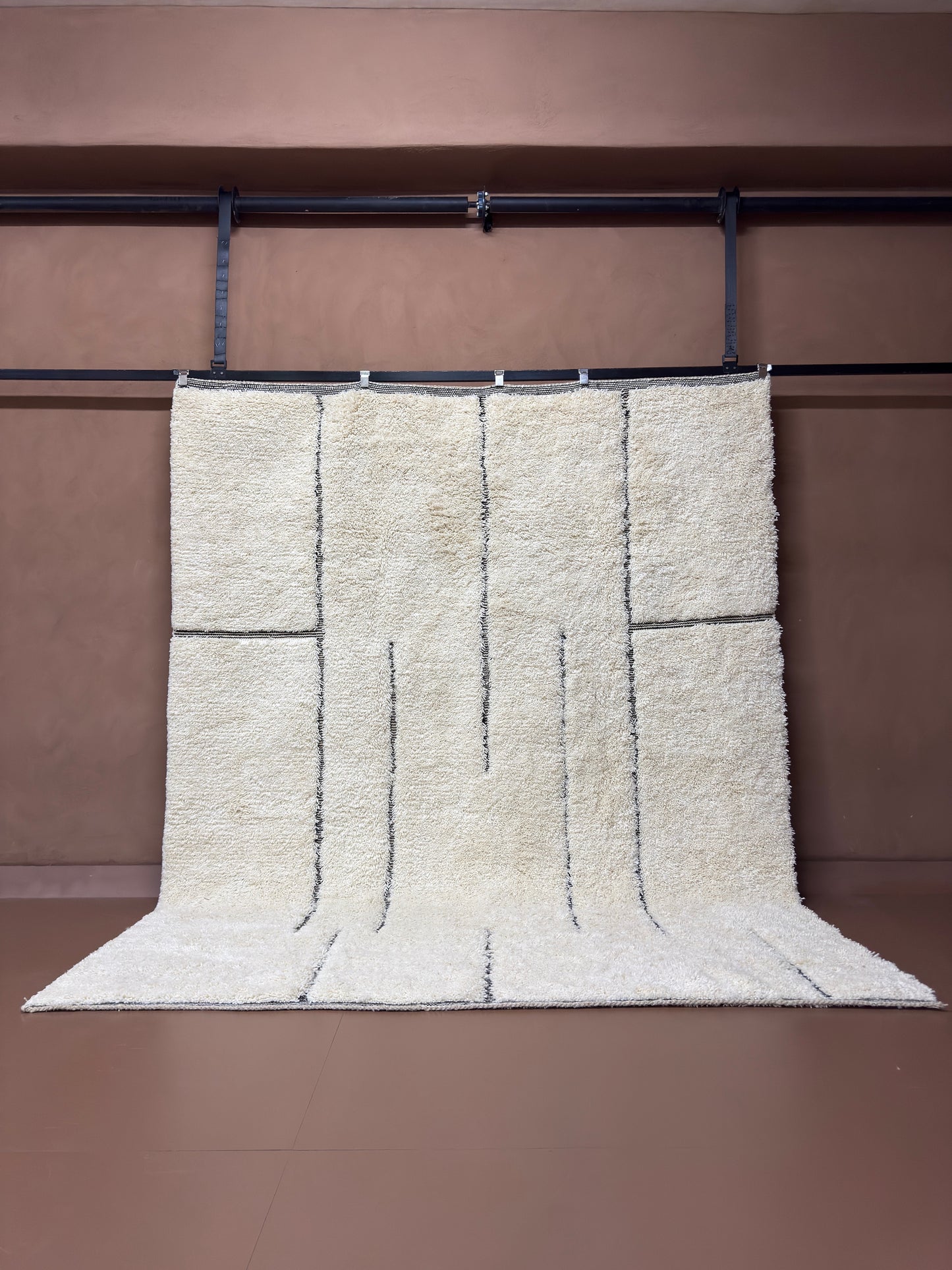Handwoven Moroccan Rug - Modern Lines - Custom rug