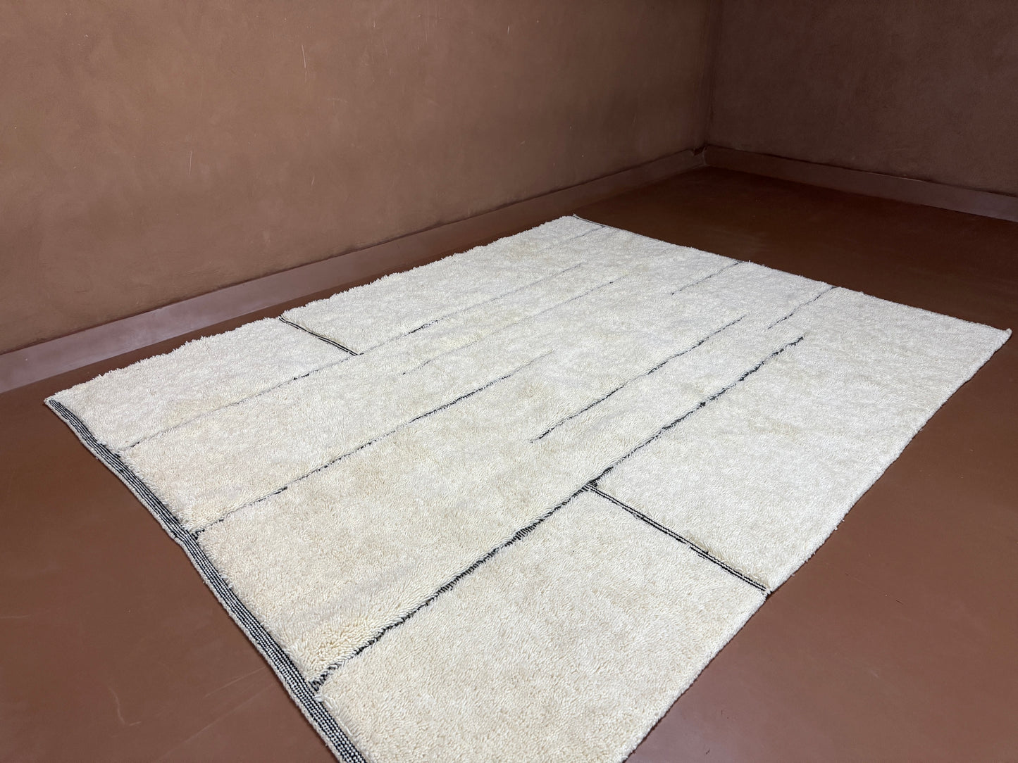 Handwoven Moroccan Rug - Modern Lines - Custom rug
