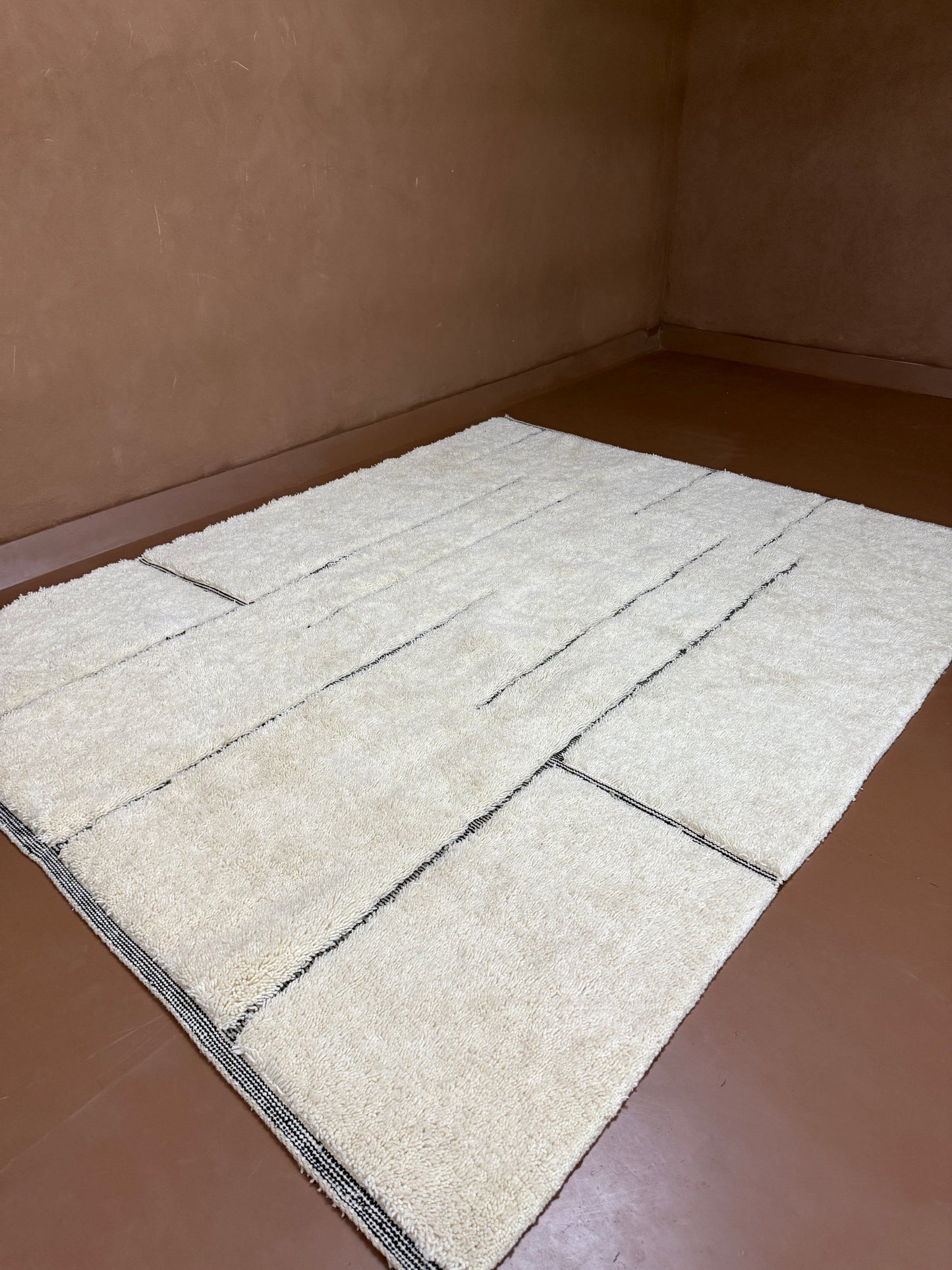 Handwoven Moroccan Rug - Modern Lines - Custom rug