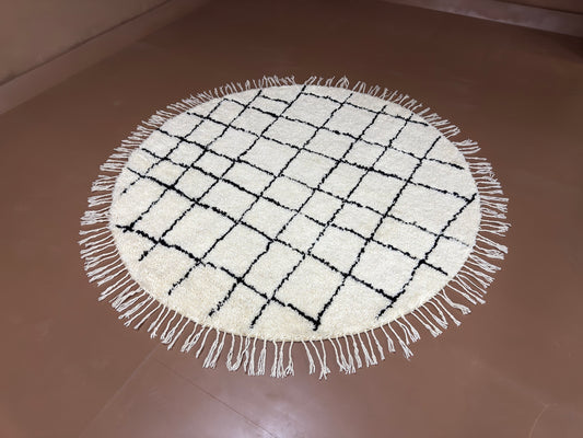 Custom Berber Moroccan Round Rug - Unique Handcrafted Carpet
