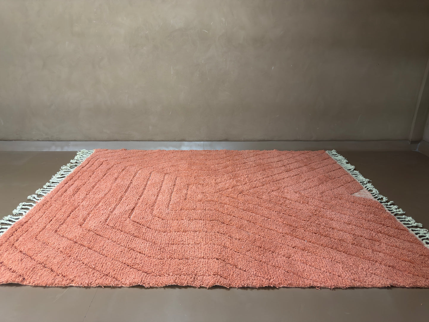 Coral Pink Moroccan Rug  - Custom Rug - Handwoven Wool Rug