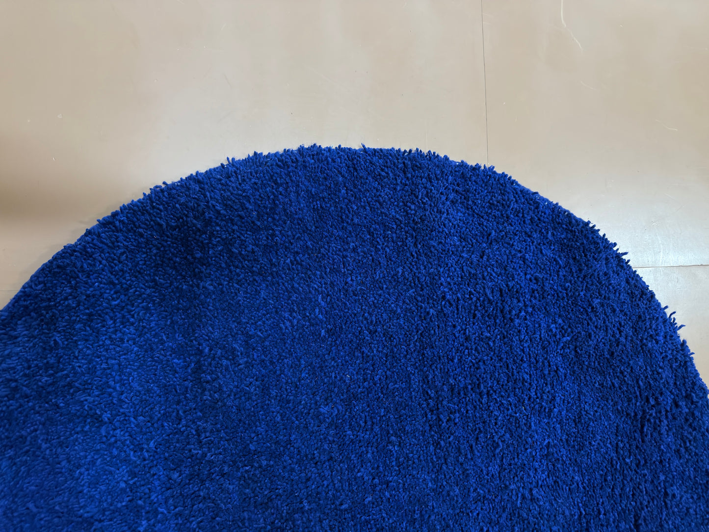 Deep Blue Berber Minimalism – Custom Round Rug –  Handmade Wool Rug