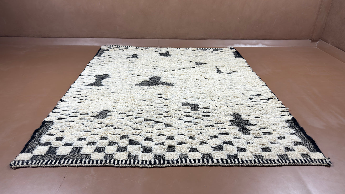 Handmade Moroccan Beni Ourain Rug -  Custom Moroccan Rug - Wool Rug