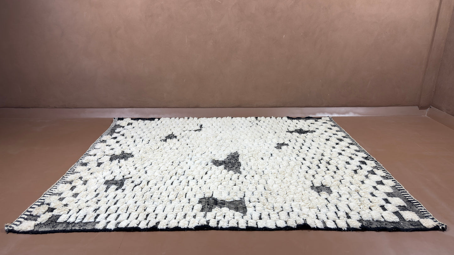 Handmade Moroccan Beni Ourain Rug -  Custom Moroccan Rug - Wool Rug