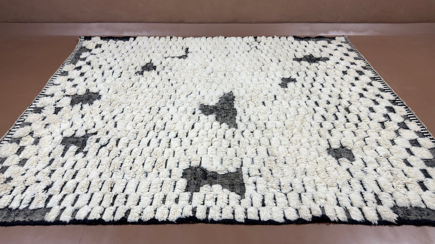 Handmade Moroccan Beni Ourain Rug -  Custom Moroccan Rug - Wool Rug