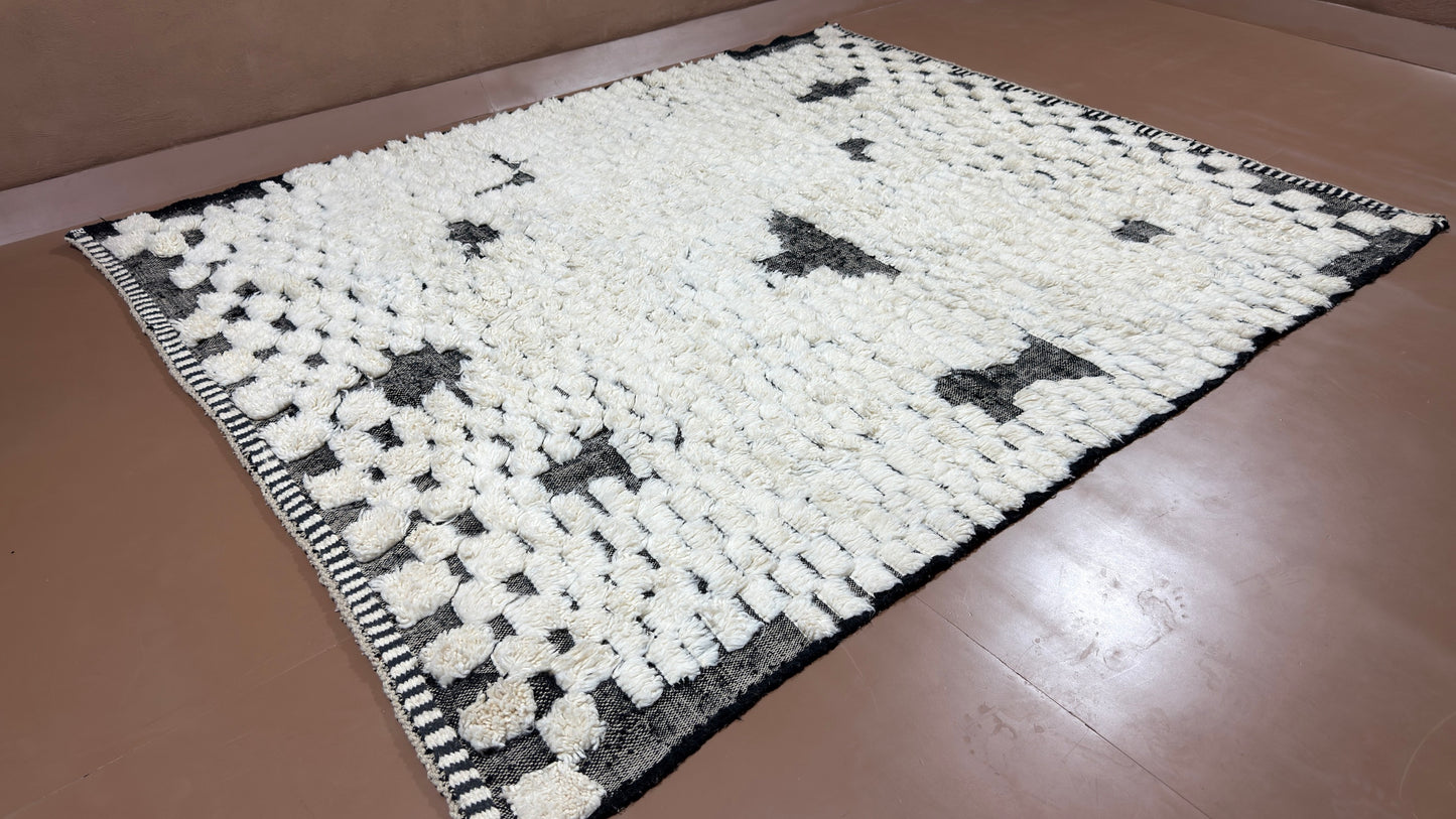 Handmade Moroccan Beni Ourain Rug -  Custom Moroccan Rug - Wool Rug