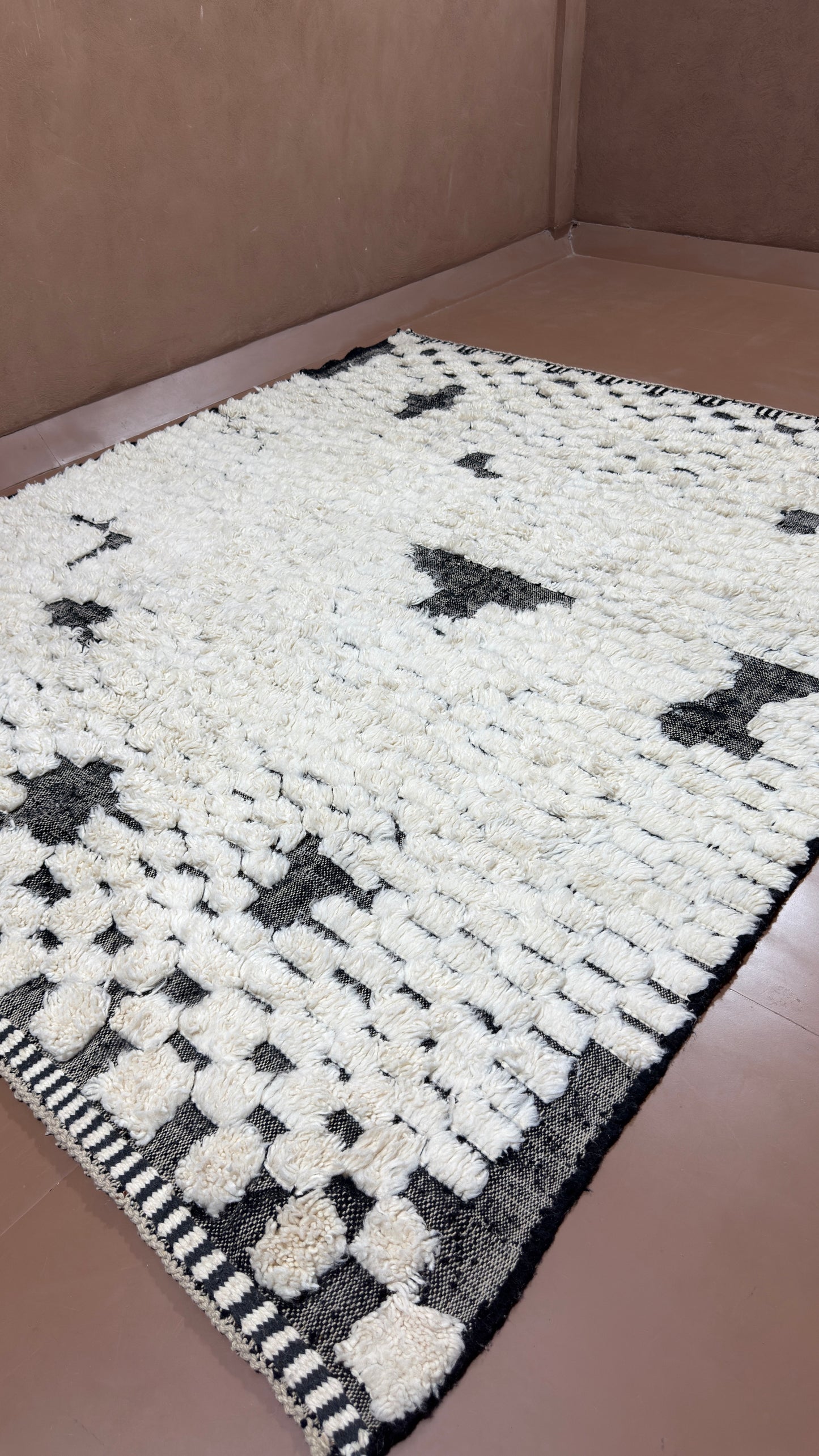 Handmade Moroccan Beni Ourain Rug -  Custom Moroccan Rug - Wool Rug