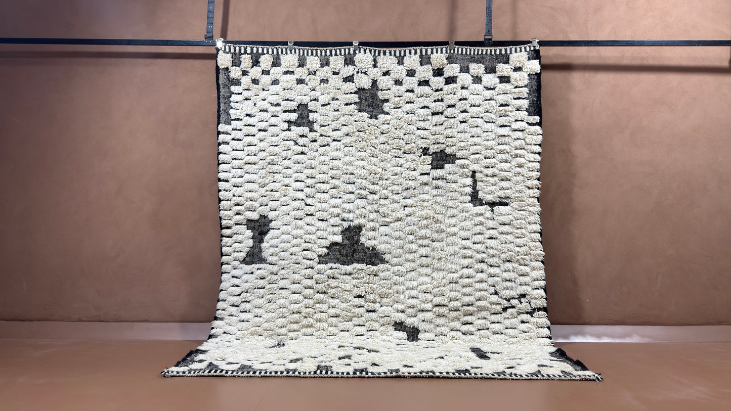 Handmade Moroccan Beni Ourain Rug -  Custom Moroccan Rug - Wool Rug