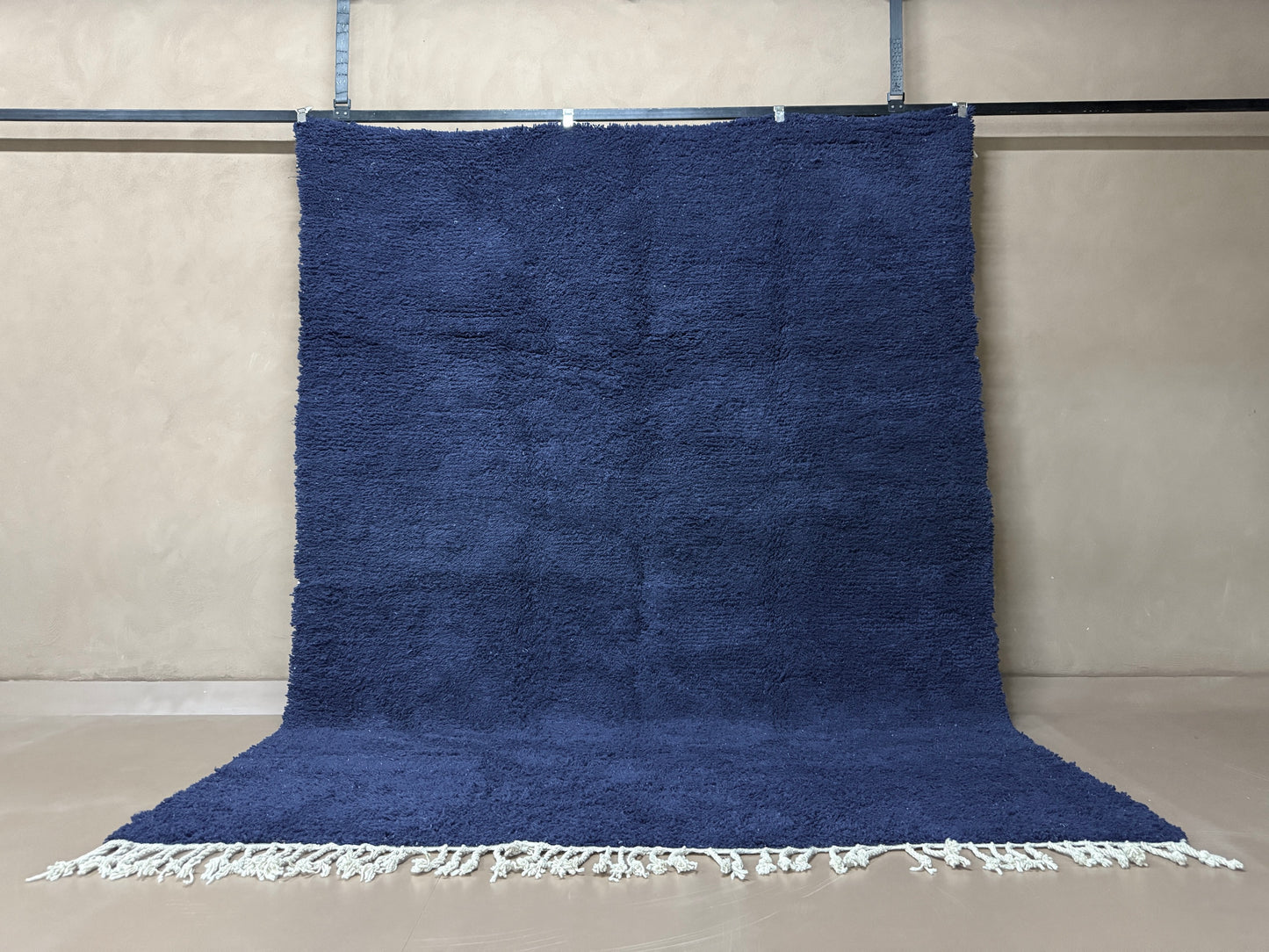Handwoven Moroccan Wool Rug – Deep Blue Elegance - Custom Rug
