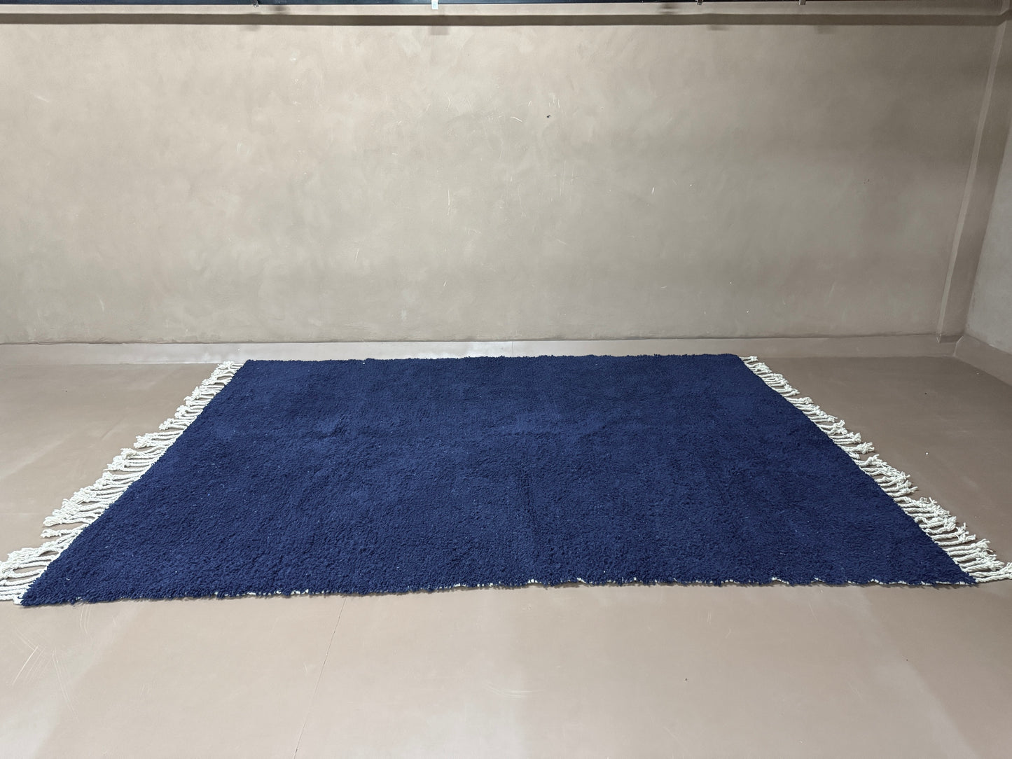 Handwoven Moroccan Wool Rug – Deep Blue Elegance - Custom Rug