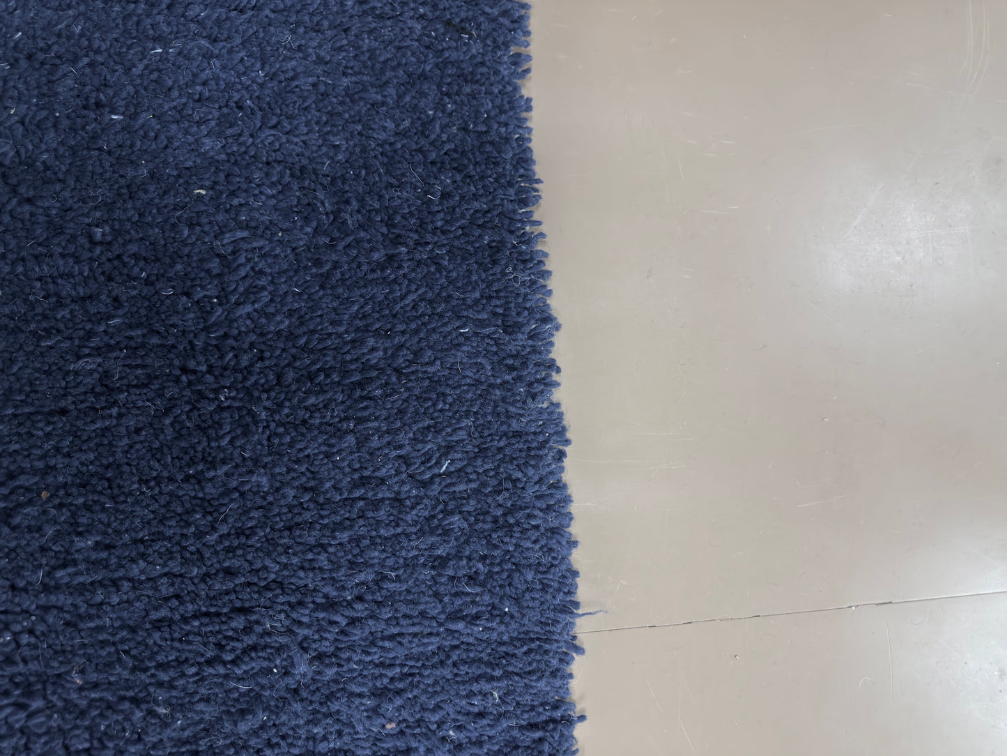 Handwoven Moroccan Wool Rug – Deep Blue Elegance - Custom Rug