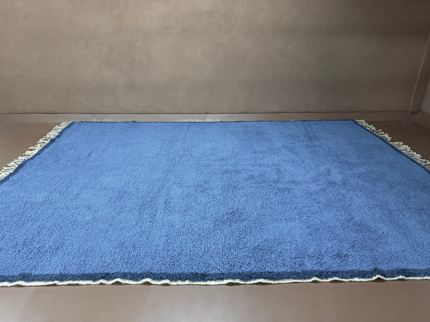 Handwoven Moroccan Rug – Elegant Blue Design - Wool Rug