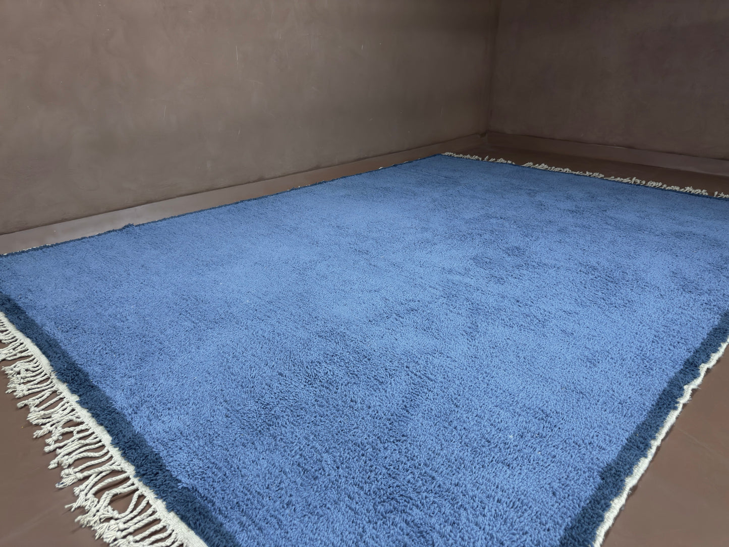Handwoven Moroccan Rug – Elegant Blue Design - Wool Rug
