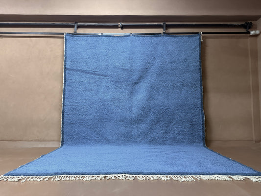 Handwoven Moroccan Rug – Elegant Blue Design - Wool Rug
