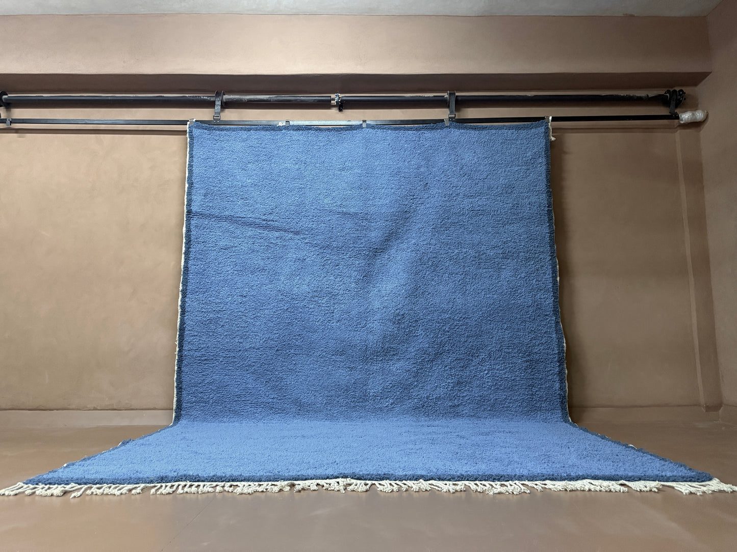 Handwoven Moroccan Rug – Elegant Blue Design - Wool Rug